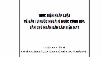 LUẬN ÁN TIẾN SĨ: THỰC HIỆN PHÁP LUẬT VỀ ĐẦU TƯ NƯỚC NGOÀI Ở NƯỚC CỘNG HÒA DÂN CHỦ NHÂN DÂN LÀO HIỆN NAY (TÁC GIẢ: NORKEO KOMMADAM)
