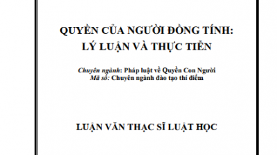 LUẬN VĂN THẠC SĨ: QUYỀN CỦA NGƯỜI ĐỒNG TÍNH: LÝ LUẬN VÀ THỰC TIỄN (TÁC GIẢ: NGUYỄN THỊ MINH TÂM)