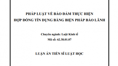 LUẬN ÁN TIẾN SĨ: PHÁP LUẬT VỀ BẢO ĐẢM THỰC HIỆN HỢP ĐỒNG TÍN DỤNG BẰNG BIỆN PHÁP BẢO LÃNH