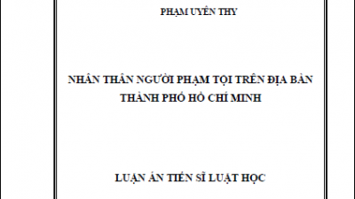 LUẬN ÁN TIẾN SĨ: NHÂN THÂN NGƯỜI PHẠM TỘI TRÊN ĐỊA BÀN THÀNH PHỐ HỒ CHÍ MINH (TÁC GIẢ: PHẠM UYÊN THY)