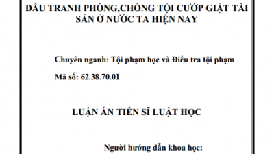LUẬN ÁN TIẾN SĨ: ĐẤU TRANH PHÒNG, CHỐNG TỘI CƯỚP GIẬT TÀI SẢN Ở NƯỚC TA HIỆN NAY