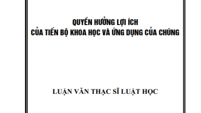LUẬN VĂN THẠC SĨ: QUYỀN HƯỞNG LỢI ÍCH CỦA TIẾN BỘ KHOA HỌC VÀ ỨNG DỤNG CỦA CHÚNG (TÁC GIẢ: LÊ THỊ HẰNG HÀ)
