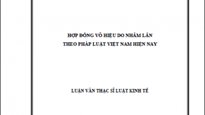 LUẬN ÁN TIẾN SĨ: HỢP ĐỒNG VÔ HIỆU DO NHẦM LẪN THEO PHÁP LUẬT VIỆT NAM HIỆN NAY (TÁC GIẢ: NGUYỄN THỊ DIỄM)