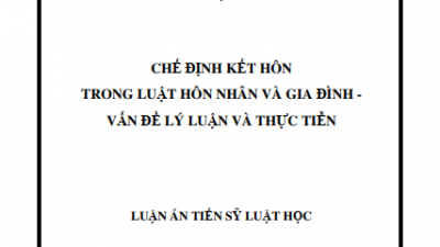 LUẬN ÁN TIẾN SĨ: CHẾ ĐỊNH KẾT HÔN TRONG LUẬT HÔN NHÂN VÀ GIA ĐÌNH - VẤN ĐỀ LÝ LUẬN VÀ THỰC TIỄN