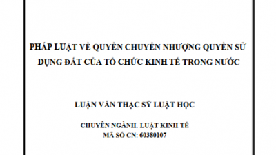 LUẬN VĂN THẠC SĨ: PHÁP LUẬT VỀ QUYỀN CHUYỂN NHƯỢNG QUYỀN SỬ DỤNG ĐẤT CỦA TỔ CHỨC KINH TẾ TRONG NƯỚC