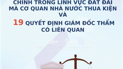 TỔNG HỢP 40 BẢN ÁN VỀ KHỞI KIỆN HÀNH CHÍNH TRONG LĨNH VỰC ĐẤT ĐAI MÀ CƠ QUAN NHÀ NƯỚC THUA KIỆN VÀ 19 QUYẾT ĐỊNH GIÁM ĐỐC THẨM CÓ LIÊN QUAN