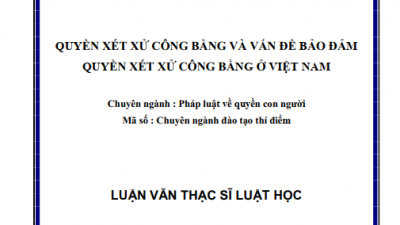 LUẬN VĂN THẠC SĨ: QUYỀN XÉT XỬ CÔNG BẰNG VÀ VẤN ĐỀ BẢO ĐẢM QUYỀN XÉT XỬ CÔNG BẰNG Ở VIỆT NAM (TÁC GIẢ: ĐỖ THỊ KIỀU)