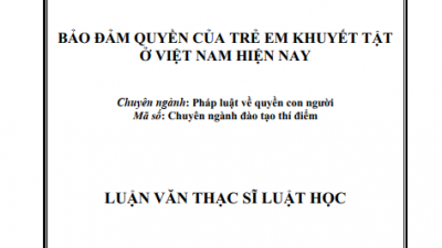 LUẬN VĂN THẠC SĨ LUẬT HỌC:  BẢO ĐẢM QUYỀN CỦA TRẺ EM KHUYẾT TẬT Ở VIỆT NAM HIỆN NAY (TÁC GIẢ: TRẦN THỊ HUYỀN TRANG)