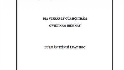 LUẬN ÁN TIẾN SĨ: ĐỊA VỊ PHÁP LÝ CỦA HỘI THẨM Ở VIỆT NAM HIỆN NAY (TÁC GIẢ: TRẦN THỊ THU HẰNG)