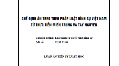 LUẬN ÁN TIẾN SĨ: CHẾ ĐỊNH ÁN TREO THEO PHÁP LUẬT HÌNH SỰ VIỆT NAM TỪ THỰC TIỄN MIỀN TRUNG VÀ TÂY NGUYÊN (TÁC GIẢ: NGUYỄN VĂN BƯỜNG)