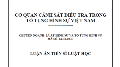 LUẬN ÁN TIẾN SĨ: CƠ QUAN CẢNH SÁT ĐIỀU TRA TRONG TỐ TỤNG HÌNH SỰ VIỆT NAM