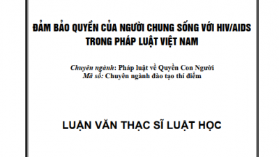 LUẬN VĂN THẠC SĨ LUẬT HỌC: ĐẢM BẢO QUYỀN CỦA NGƯỜI CHUNG SỐNG VỚI HIV/AIDS TRONG PHÁP LUẬT VIỆT NAM (TÁC GIẢ: LÊ THỊ HUYỀN TRANG)
