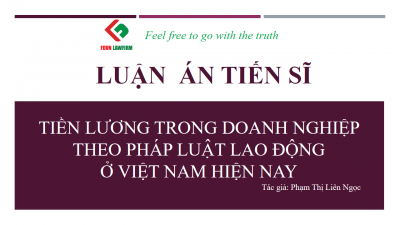 LUẬN ÁN TIẾN SĨ: TIỀN LƯƠNG TRONG DOANH NGHIỆP THEO PHÁP LUẬT LAO ĐỘNG Ở VIỆT NAM HIỆN NAY