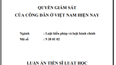 Luận án Tiến sĩ: Quyền giám sát của công dân ở Việt Nam hiện nay