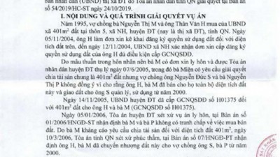 THÔNG BÁO RÚT KINH NGHIỆM: KHIẾU KIỆN QUYẾT ĐỊNH THU HỒI GIẤY CHỨNG NHẬN QUYỀN SỬ DỤNG ĐẤT