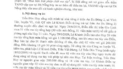 THÔNG BÁO RÚT KINH NGHIỆM VỤ ÁN “MUA BÁN TRÁI PHÉP CHẤT MA TÚY” BỎ LỌT TỘI PHẠM