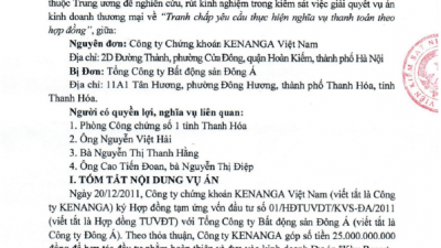 THÔNG BÁO RÚT KINH NGHIỆM QUYẾT ĐỊNH GIÁM ĐỐC THẨM CỦA ỦY BAN THẨM PHÁN TÒA CẤP CAO TẠI HÀ NỘI BỊ HỦY, VỤ ÁN KINH DOANH THƯƠNG MẠI