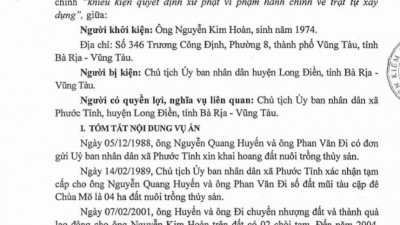 THÔNG BÁO RÚT KINH NGHIỆM CỦA VKSNDTC: KHIẾU KIỆN QUYẾT ĐỊNH XỬ PHẠT HÀNH CHÍNH VỀ TRẬT TỰ XÂY DỰNG
