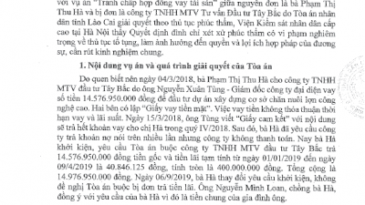 THÔNG BÁO RÚT KINH NGHIỆM VỤ ÁN TRANH CHẤP HỢP ĐỒNG VAY TÀI SẢN