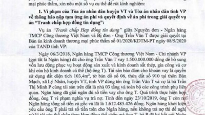THÔNG BÁO RÚT KINH NGHIỆM VỀ ÁN PHÍ PHÚC THẨM TRONG VỤ ÁN KINH DOANH THƯƠNG MẠI