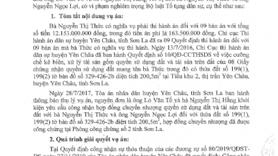 THÔNG BÁO RÚT KINH NGHIỆM VỀ QUYẾT ĐỊNH CÔNG NHẬN SỰ THỎA THUẬN CỦA CÁC ĐƯƠNG SỰ BỊ HỦY