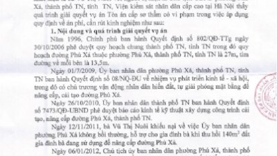 THÔNG BÁO RÚT KINH NGHIỆM VI PHẠM TRONG GIẢI QUYẾT VỤ ÁN HÀNH CHÍNH