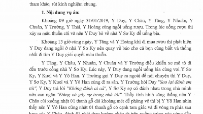 THÔNG BÁO RÚT KINH NGHIỆM VỀ ĐỊNH TỘI DANH: “CỐ Ý GÂY THƯƠNG TÍCH” HAY “GIẾT NGƯỜI”