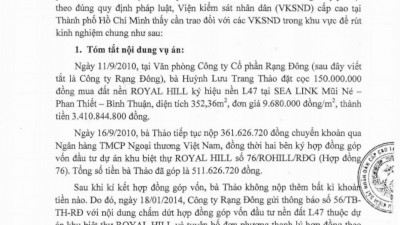 THÔNG BÁO RÚT KINH NGHIỆM: TRANH CHẤP HỢP ĐỒNG GÓP VỐN