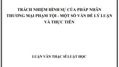 LUẬN VĂN THẠC SĨ: TRÁCH NHIỆM HÌNH SỰ CỦA PHÁP NHÂN THƯƠNG MẠI PHẠM TỘI - MỘT SỐ VẤN ĐỀ LÝ LUẬN  VÀ THỰC TIỄN