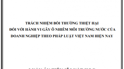 Luận án Tiến sĩ: Trách nhiệm bồi thường thiệt hại đối với hành vi gây ô nhiễm môi trường nước của Doanh nghiệp theo Pháp Luật Việt Nam hiện nay