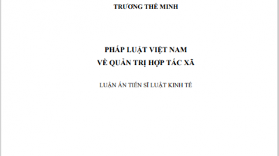 Luận án Tiến sĩ: Pháp Luật Việt nam về quản trị Hợp tác xã