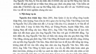 THÔNG BÁO RÚT KINH NGHIỆM: TRANH CHẤP QUYỀN SỬ DỤNG ĐẤT