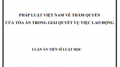 LUẬN ÁN TIẾN SĨ: Pháp luật Việt Nam về Thẩm quyền của Tòa án trong giải quyết vụ việc Lao động