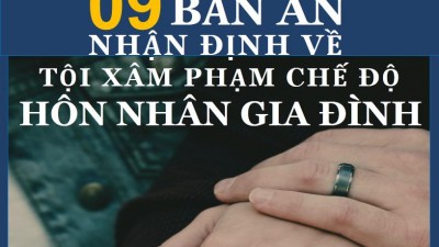 TỔNG HỢP 09 BẢN ÁN NHẬN ĐỊNH VỀ TỘI XÂM PHẠM CHẾ ĐỘ HÔN NHÂN GIA ĐÌNH