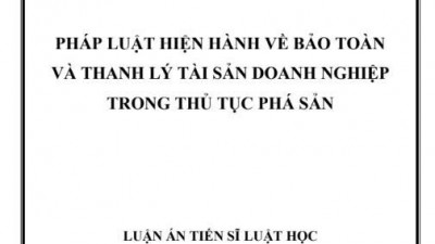 LUẬN ÁN TIẾN SĨ: PHÁP LUẬT HIỆN HÀNH VỀ BẢO TOÀN VÀ THANH LÝ TÀI SẢN DOANH NGHIỆP TRONG THỦ TỤC PHÁ SẢN