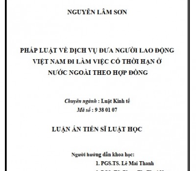 PHÁP LUẬT VỀ DỊCH VỤ ĐƯA NGƯỜI LAO ĐỘNG VIỆT NAM ĐI LÀM VIỆC CÓ THỜI HẠN Ở NƯỚC NGOÀI THEO HỢP ĐỒNG