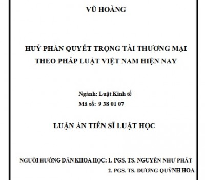 LUẬN ÁN TIẾN SĨ: 