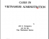 SÁCH TRƯỜNG HỢP HÀNH CHÍNH VIỆT NAM / CASES IN VIETNAMESE ADMINISTRATION (1959)