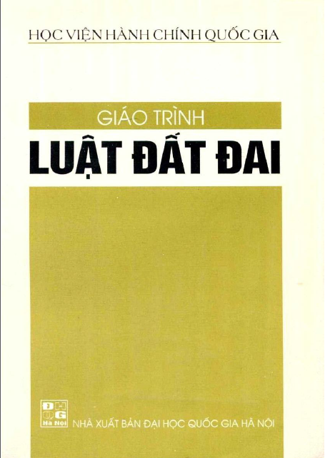 GIÁO TRÌNH LUẬT ĐẤT ĐAI