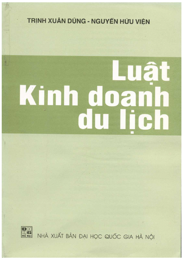 TÀI LIỆU THAM KHẢO: LUẬT KINH DOANH DU LỊCH (NĂM 2001)